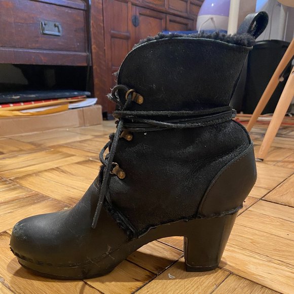 No6 Shearling lace up boot - Picture 4 of 6